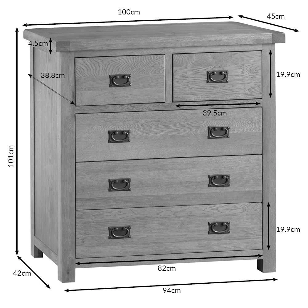 Winchester Oak 2 Over 3 Chest 11 Winchester Oak 2 Over 3 Chest - Image 11