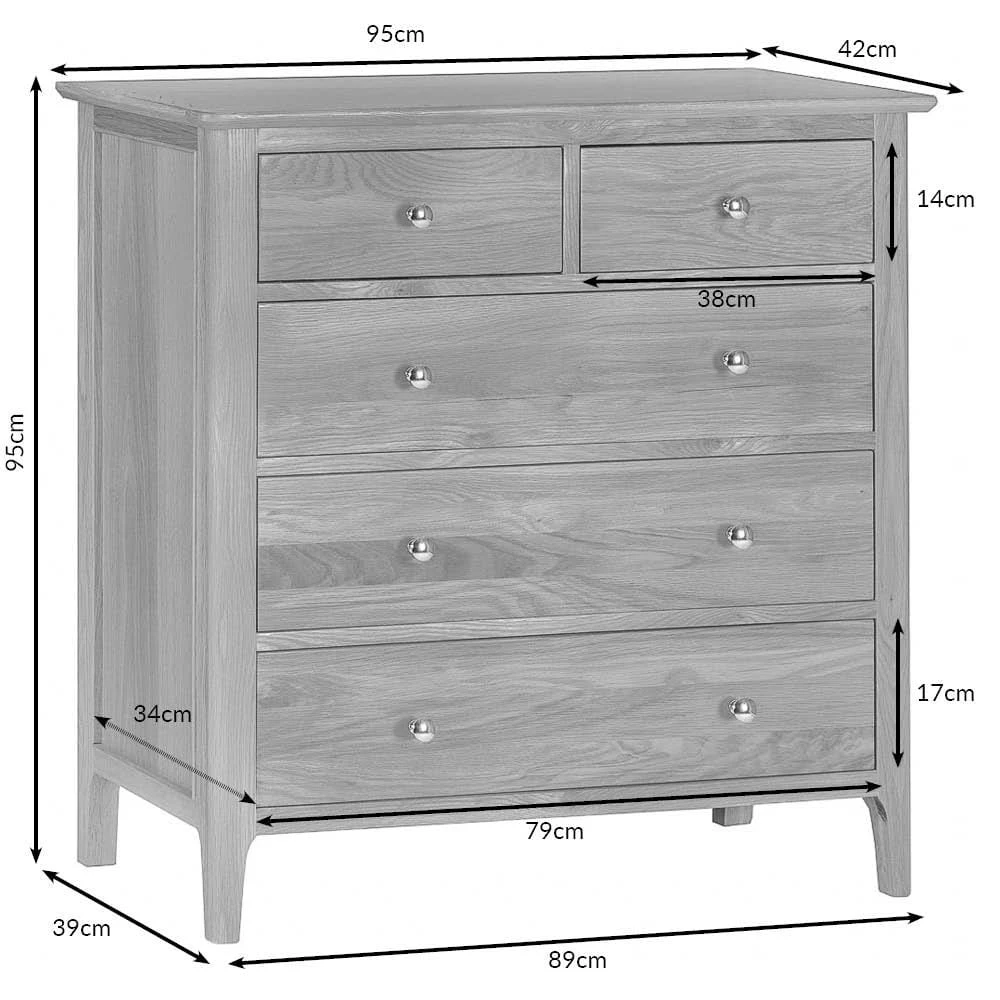 Bergen Oak 2 Over 3 Chest 9 Bergen Oak 2 Over 3 Chest - Image 9