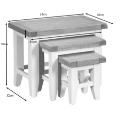 Suffolk Grey Painted Oak Nest Of 3 Tables -Furniture Specialty Store 3nt 2