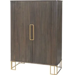 Bergamo Oak Extra Large Tall Drinks Cabinet -Furniture Specialty Store BG DC 01Large