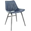 Shoreditch Industrial Retro Blue Leather & Iron Dining Chair