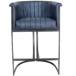 Shoreditch Industrial Blue Leather Bar Stool -Furniture Specialty Store CH507 BL 02