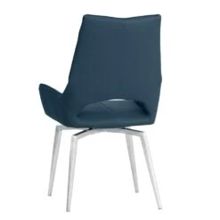 Milan Chrome Blue Swivel Dining Chair -Furniture Specialty Store CH56 BL 03
