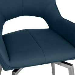 Milan Chrome Blue Swivel Dining Chair -Furniture Specialty Store CH56 BL 06