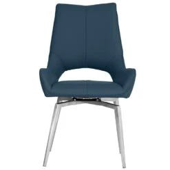 Milan Chrome Blue Swivel Dining Chair -Furniture Specialty Store CH56 BL 09