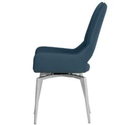 Milan Chrome Blue Swivel Dining Chair -Furniture Specialty Store CH56 BL 10