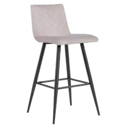 Retro Blue Velvet Bar Stool