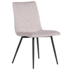 Retro Taupe Velvet Dining Chair