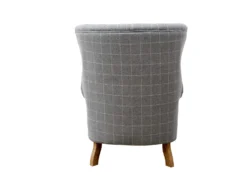 Vintage Grey Check Wing Chair In Tweed -Furniture Specialty Store CH72 CG 4 scaled