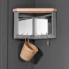 Dorset Storm Grey Painted Oak Corner Mirrored Coat Rack