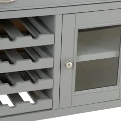 Dorset Storm Grey Painted Oak Drinks Cabinet With Wine Rack -Furniture Specialty Store CL DBU SG 10