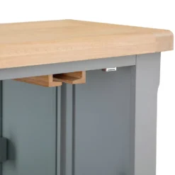 Dorset Storm Grey Painted Oak Drinks Cabinet With Wine Rack -Furniture Specialty Store CL DBU SG 4