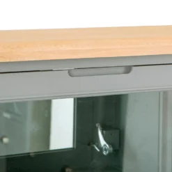 Dorset Storm Grey Painted Oak Drinks Cabinet With Wine Rack -Furniture Specialty Store CL DBU SG 6