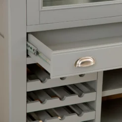 Dorset Storm Grey Painted Oak Drinks Cabinet With Wine Rack -Furniture Specialty Store CL DBU SG 7