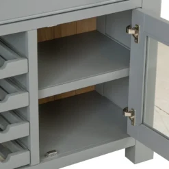 Dorset Storm Grey Painted Oak Drinks Cabinet With Wine Rack -Furniture Specialty Store CL DBU SG 9