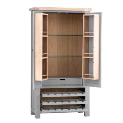 Dorset Storm Grey Painted Oak Extra Large Tall Drinks Cabinet -Furniture Specialty Store CL DC SG 2