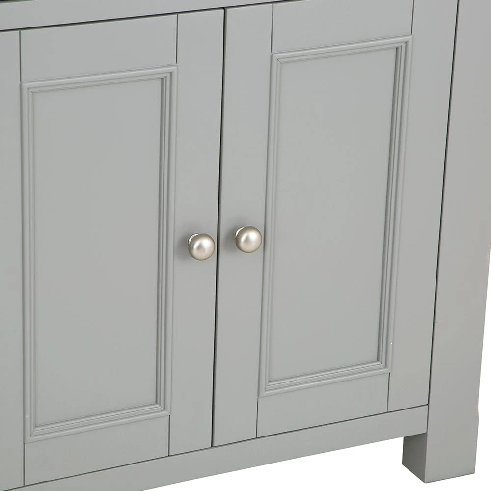 Dorset Storm Grey Painted Oak Glass Display Cabinet 11 Dorset Storm Grey Painted Oak Glass Display Cabinet - Image 11