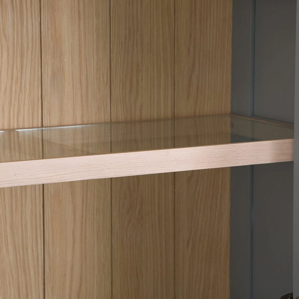 Dorset Storm Grey Painted Oak Glass Display Cabinet 4 Dorset Storm Grey Painted Oak Glass Display Cabinet - Image 4