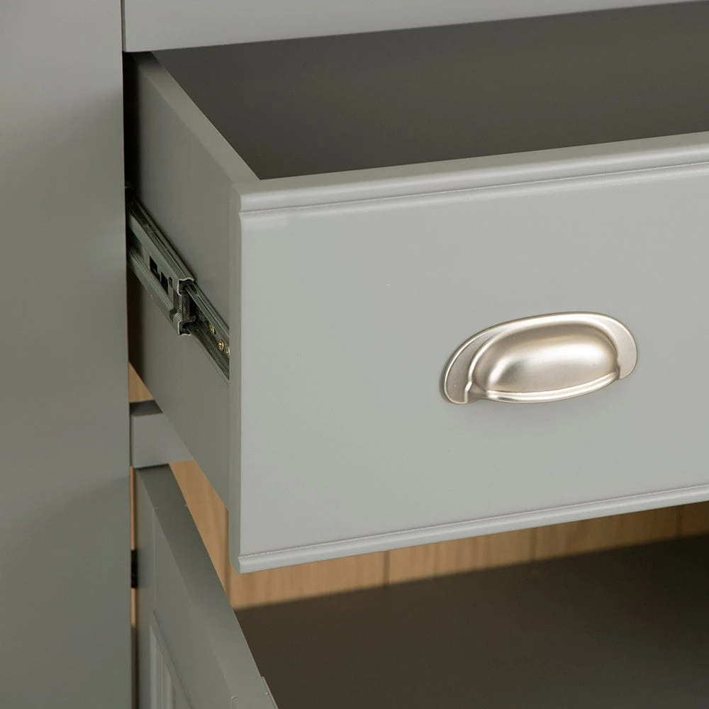 Dorset Storm Grey Painted Oak Glass Display Cabinet 5 Dorset Storm Grey Painted Oak Glass Display Cabinet - Image 5