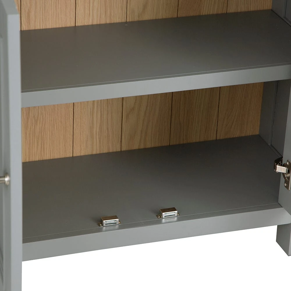 Dorset Storm Grey Painted Oak Glass Display Cabinet 6 Dorset Storm Grey Painted Oak Glass Display Cabinet - Image 6