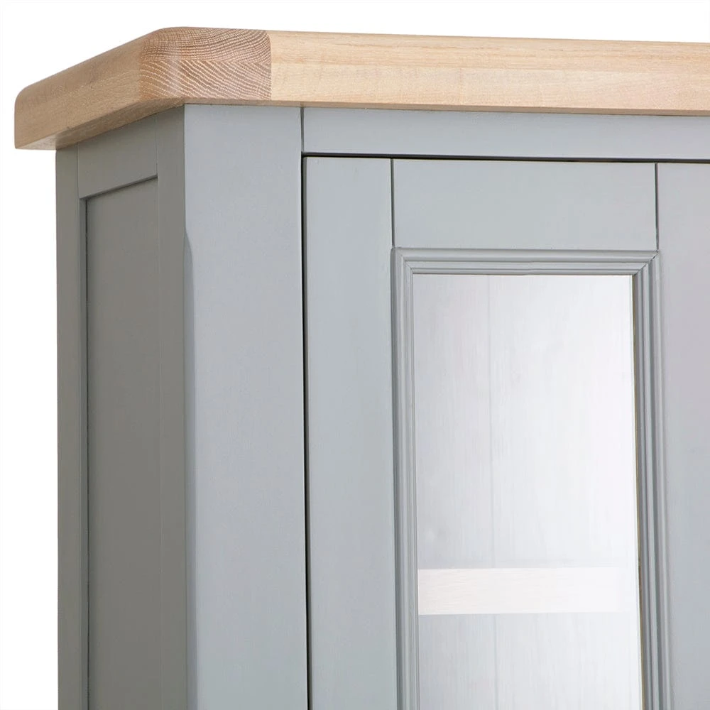 Dorset Storm Grey Painted Oak Glass Display Cabinet 7 Dorset Storm Grey Painted Oak Glass Display Cabinet - Image 7