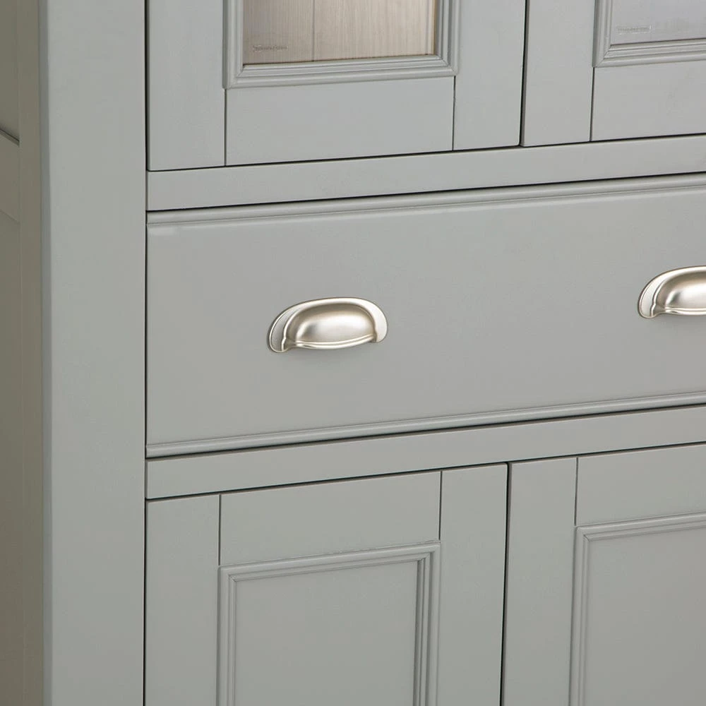 Dorset Storm Grey Painted Oak Glass Display Cabinet 10 Dorset Storm Grey Painted Oak Glass Display Cabinet - Image 10