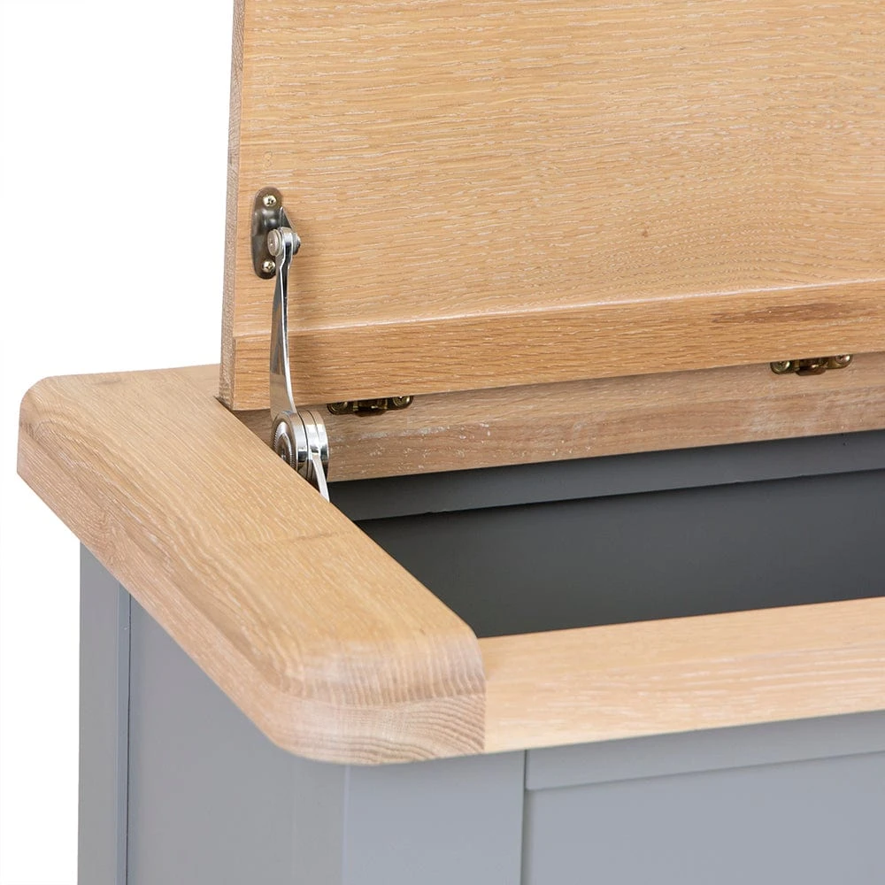 Dorset Storm Grey Painted Oak Laundry Basket 5 Dorset Storm Grey Painted Oak Laundry Basket - Image 5