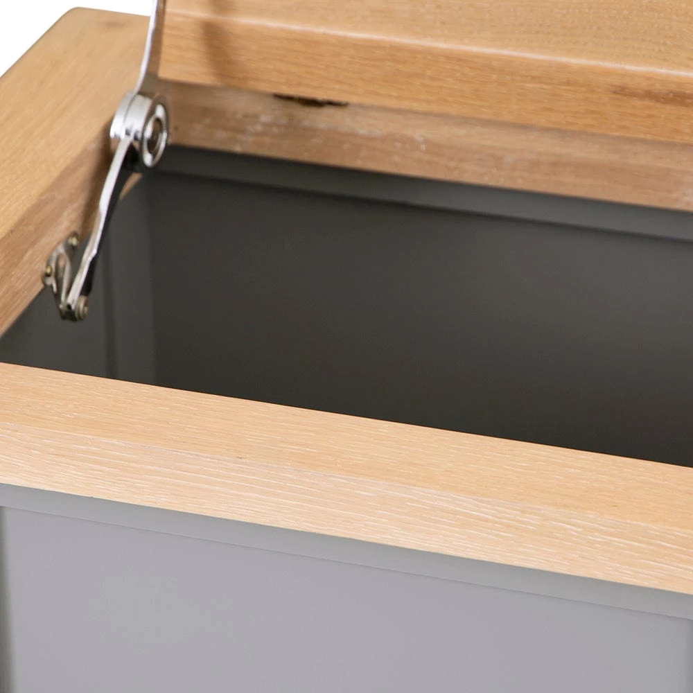 Dorset Storm Grey Painted Oak Laundry Basket 6 Dorset Storm Grey Painted Oak Laundry Basket - Image 6