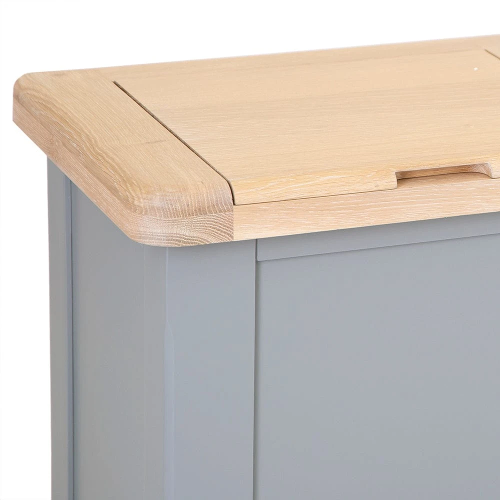 Dorset Storm Grey Painted Oak Laundry Basket 7 Dorset Storm Grey Painted Oak Laundry Basket - Image 7
