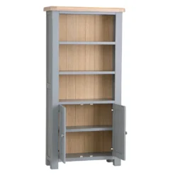 Dorset Storm Grey Painted Oak Tall Large Bookcase -Furniture Specialty Store CL LBC SG 2