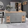 Dorset Storm Grey Painted Oak Large Kitchen Island