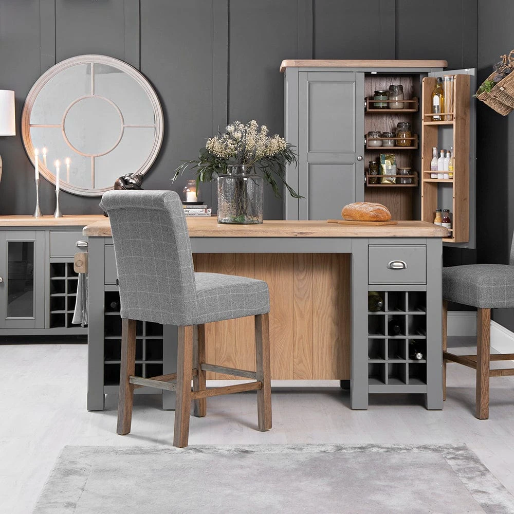 Dorset Storm Grey Painted Oak Large Kitchen Island 2 Dorset Storm Grey Painted Oak Large Kitchen Island - Image 2