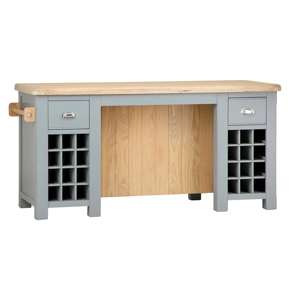 Dorset Storm Grey Painted Oak Large Kitchen Island 4 Dorset Storm Grey Painted Oak Large Kitchen Island - Image 4