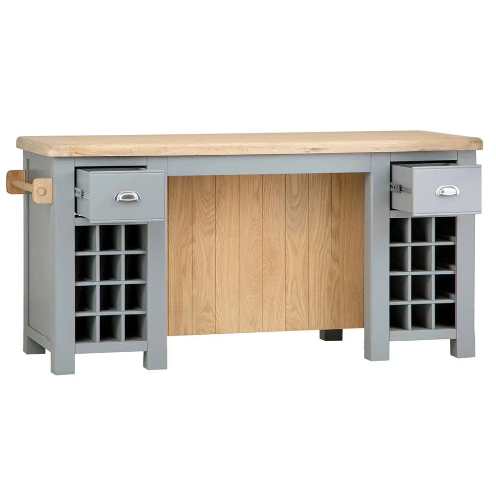 Dorset Storm Grey Painted Oak Large Kitchen Island 17 Dorset Storm Grey Painted Oak Large Kitchen Island - Image 17