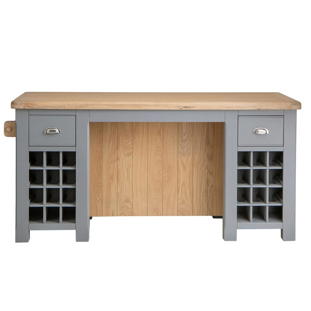 Dorset Storm Grey Painted Oak Large Kitchen Island 9 Dorset Storm Grey Painted Oak Large Kitchen Island - Image 9