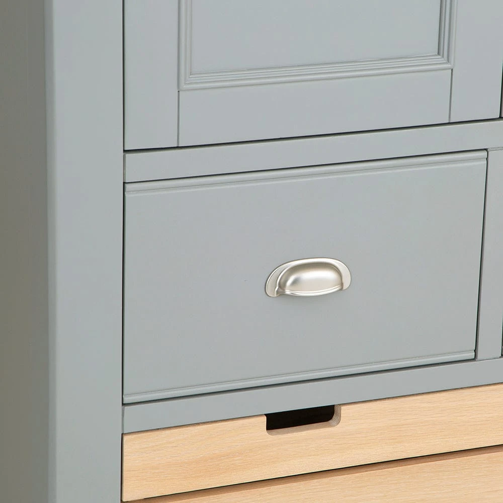 Dorset Storm Grey Painted Oak Large Larder Unit 17 Dorset Storm Grey Painted Oak Large Larder Unit - Image 17