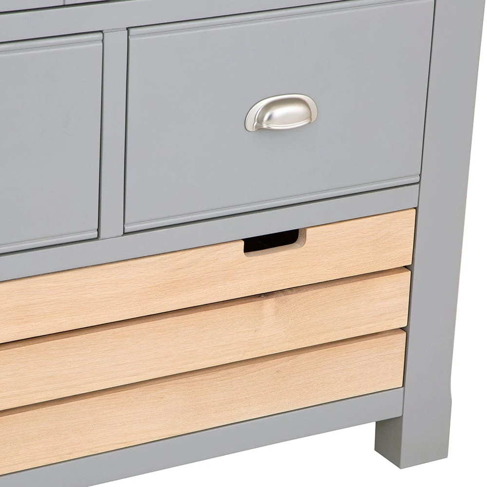Dorset Storm Grey Painted Oak Large Larder Unit 5 Dorset Storm Grey Painted Oak Large Larder Unit - Image 5