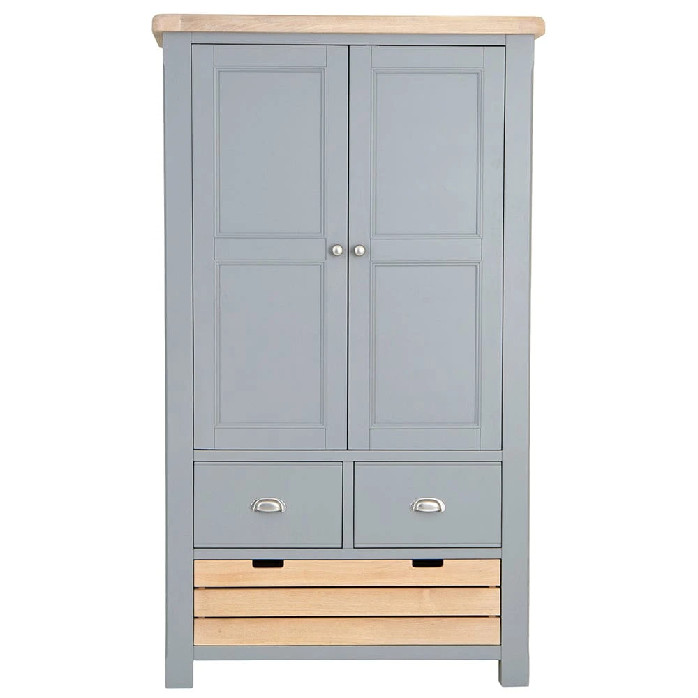 Dorset Storm Grey Painted Oak Large Larder Unit 18 Dorset Storm Grey Painted Oak Large Larder Unit - Image 18