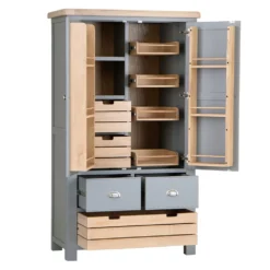 Dorset Storm Grey Painted Oak Large Larder Unit 23 Dorset Storm Grey Painted Oak Large Larder Unit -Furniture Specialty Store CL LLU SG 2