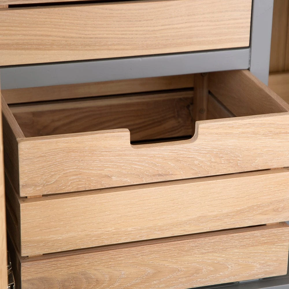 Dorset Storm Grey Painted Oak Large Larder Unit 8 Dorset Storm Grey Painted Oak Large Larder Unit - Image 8