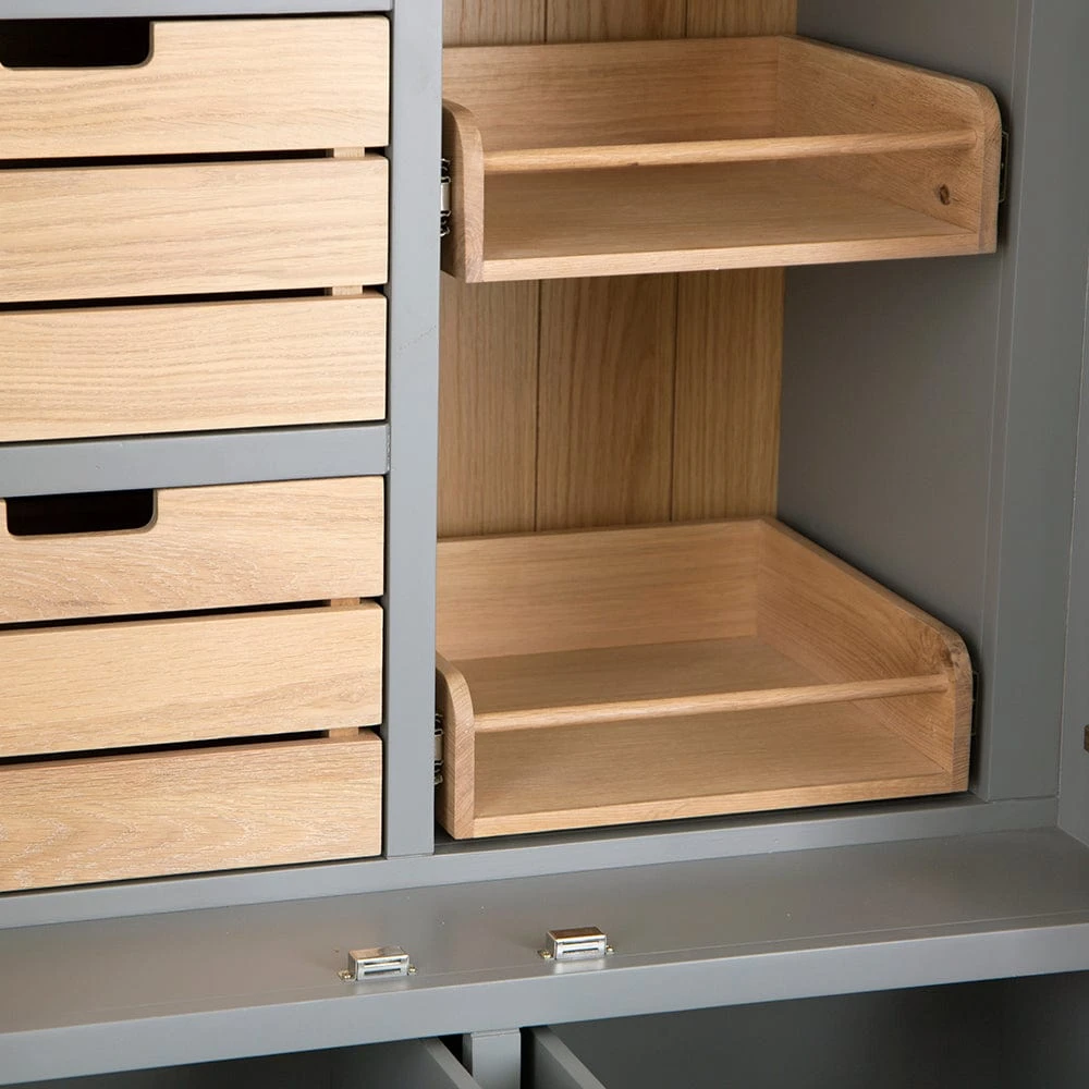 Dorset Storm Grey Painted Oak Large Larder Unit 10 Dorset Storm Grey Painted Oak Large Larder Unit - Image 10