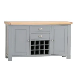 Dorset Storm Grey Painted Oak Large Sideboard Wine Rack -Furniture Specialty Store CL LS SG 1