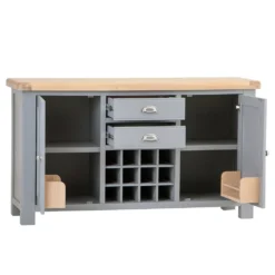 Dorset Storm Grey Painted Oak Large Sideboard Wine Rack -Furniture Specialty Store CL LS SG 2