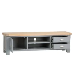 Dorset Storm Grey Painted Oak Large TV Unit -Furniture Specialty Store CL LTV SG 2
