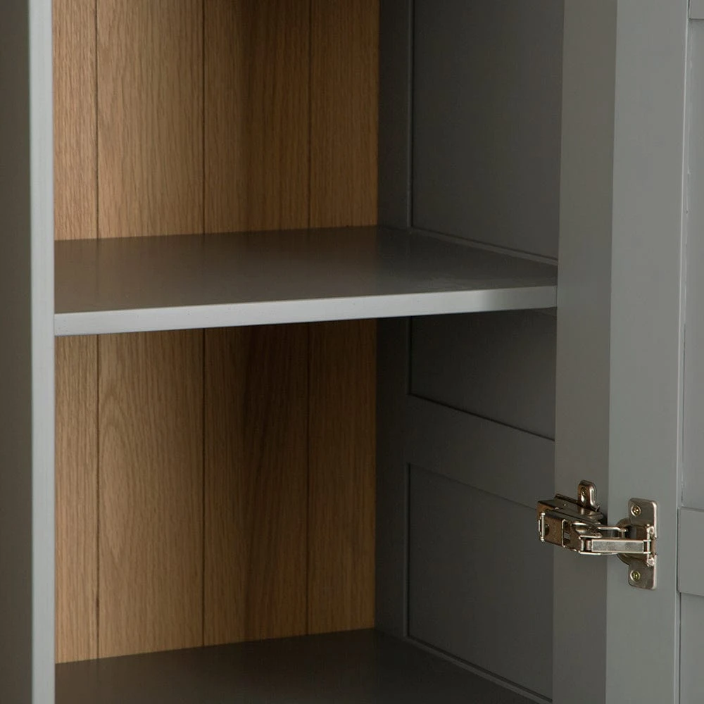 Dorset Storm Grey Painted Oak Large Utility Cupboard 5 Dorset Storm Grey Painted Oak Large Utility Cupboard - Image 5