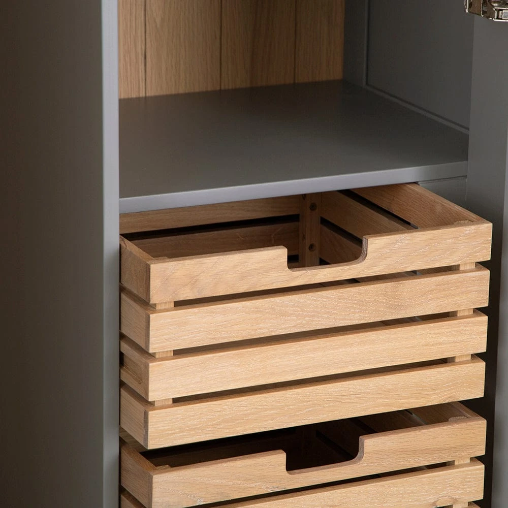 Dorset Storm Grey Painted Oak Large Utility Cupboard 6 Dorset Storm Grey Painted Oak Large Utility Cupboard - Image 6