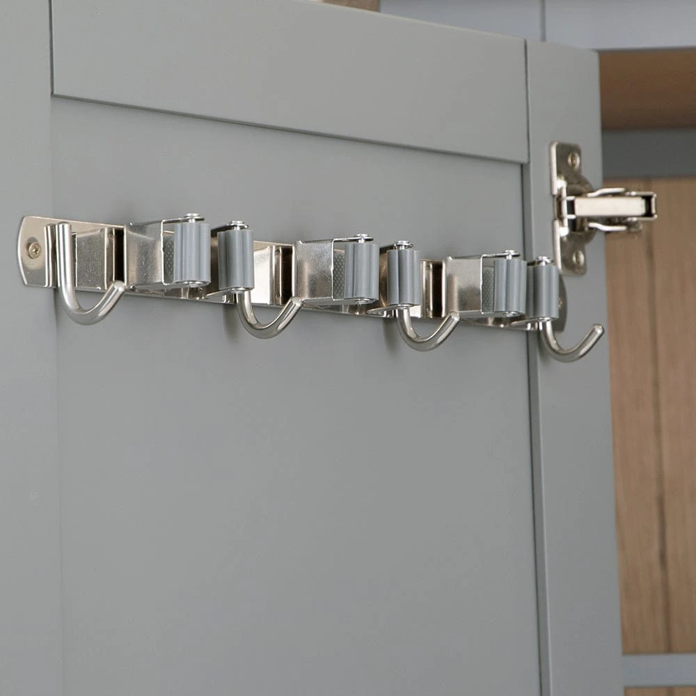 Dorset Storm Grey Painted Oak Large Utility Cupboard 7 Dorset Storm Grey Painted Oak Large Utility Cupboard - Image 7