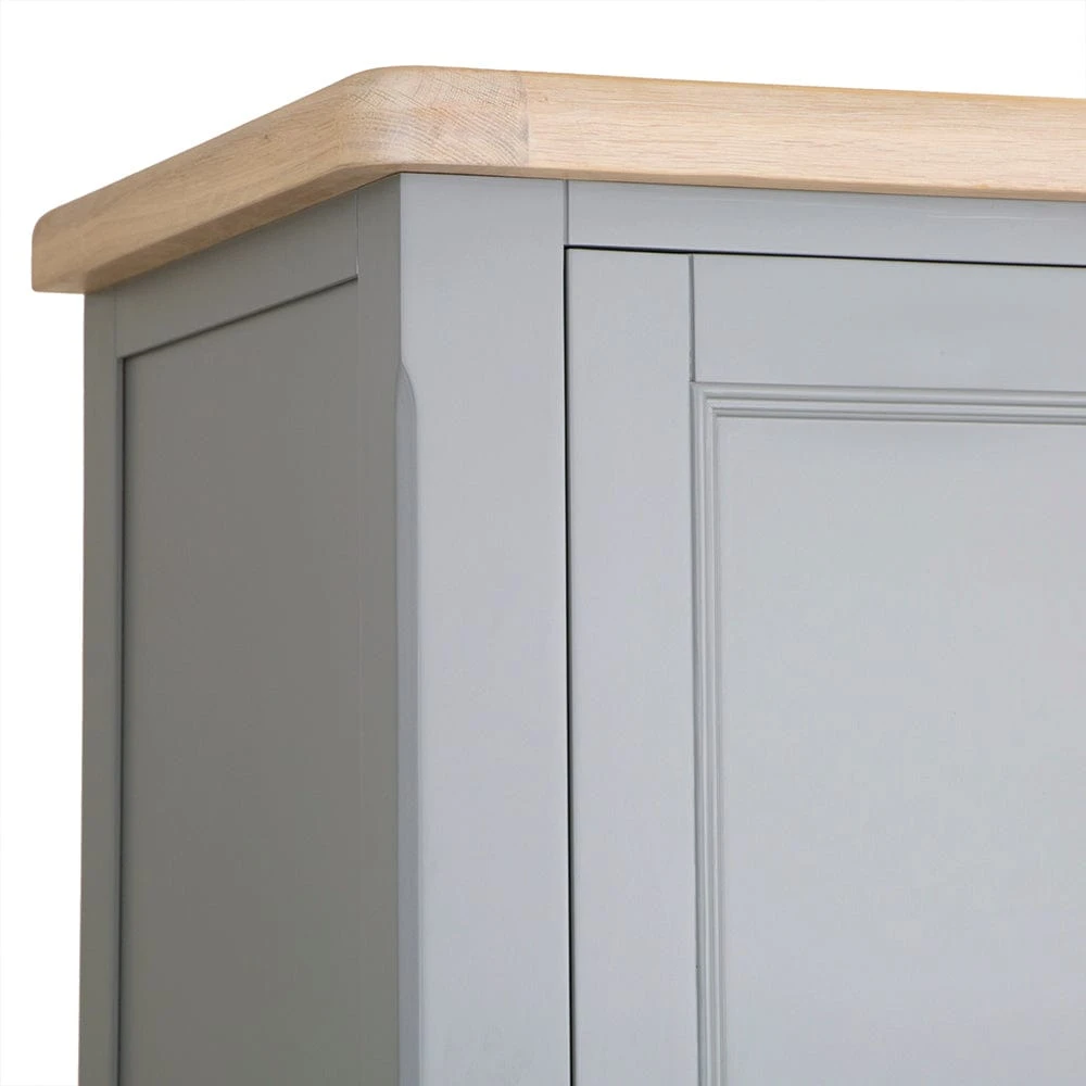 Dorset Storm Grey Painted Oak Large Utility Cupboard 8 Dorset Storm Grey Painted Oak Large Utility Cupboard - Image 8
