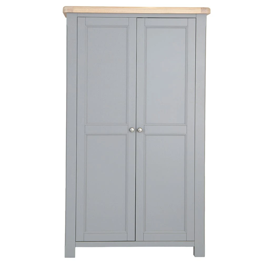 Dorset Storm Grey Painted Oak Large Utility Cupboard 11 Dorset Storm Grey Painted Oak Large Utility Cupboard - Image 11