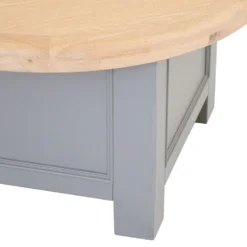 Dorset Storm Grey Painted Oak Round Coffee Table With Storage -Furniture Specialty Store CL RCT SG 4